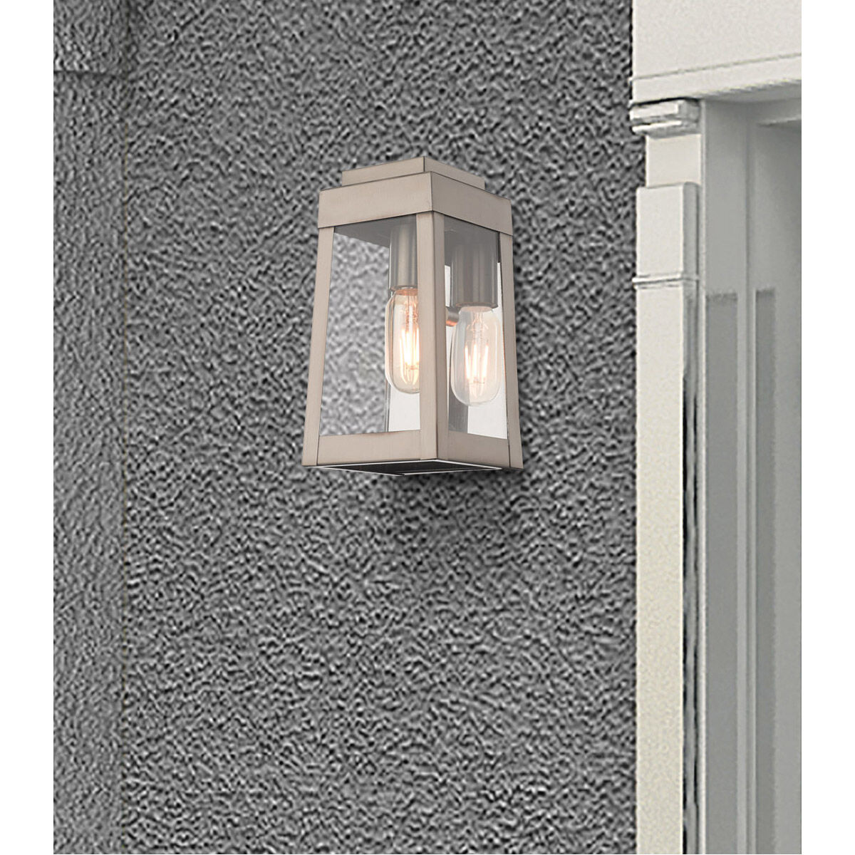 Oslo 1 Light 10 inch Brushed Nickel Outdoor Wall Lantern