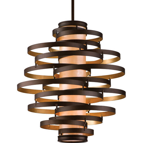 Vertigo 3 Light 30 inch Bronze Leaf/Gold Leaf Chandelier Ceiling Light