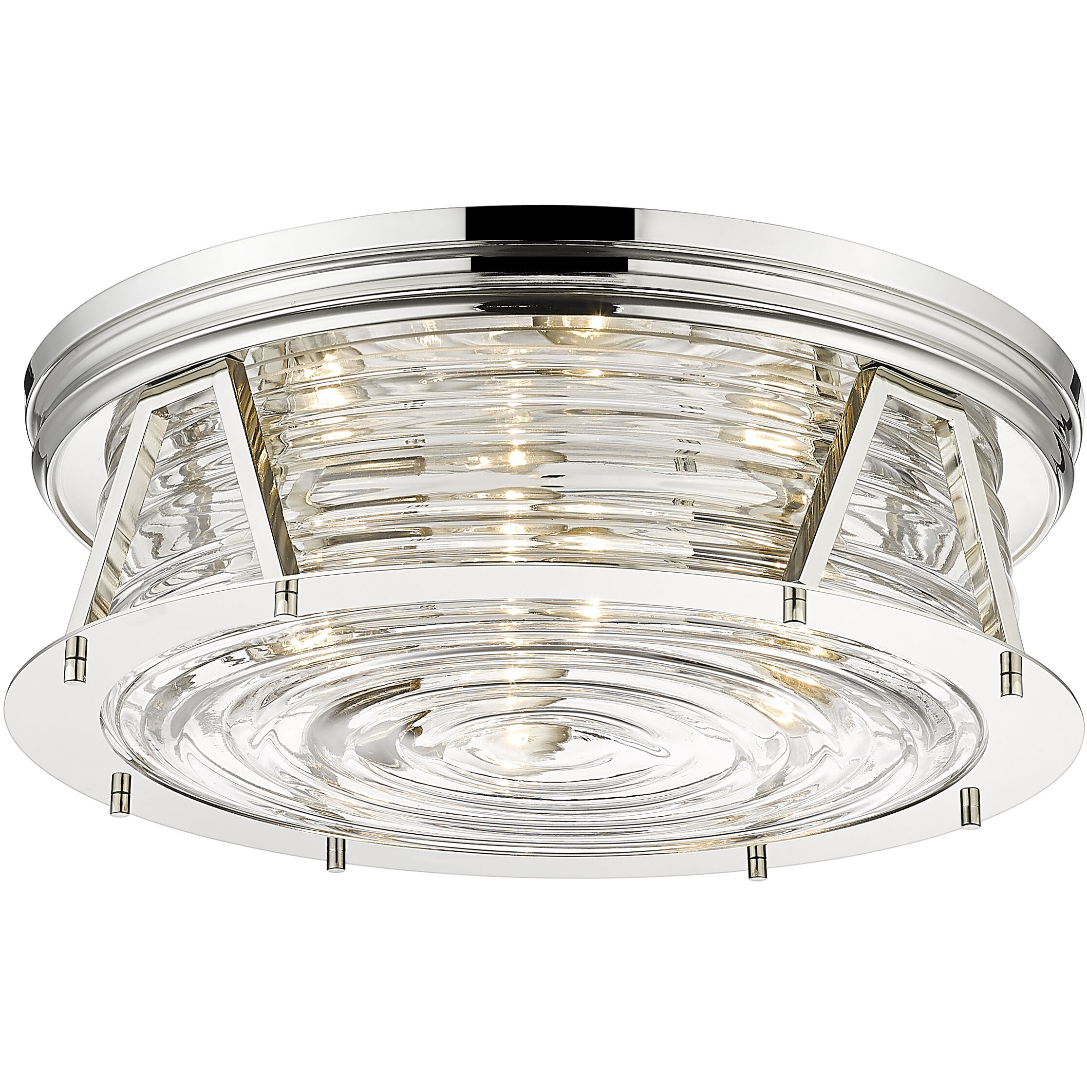 Cape Harbor 4 Light 20 inch Polished Nickel Flush Mount Ceiling Light