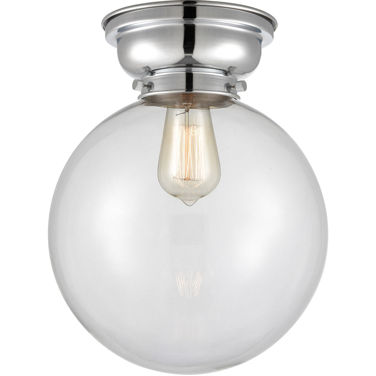 Aditi X-Large Beacon LED 10 inch Polished Chrome Flush Mount Ceiling Light in Clear Glass, Aditi