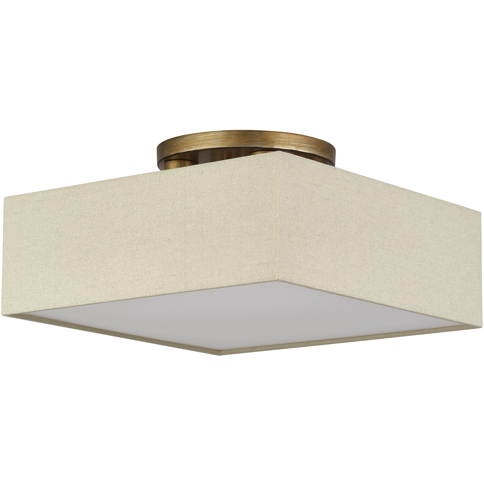 Summit 4 Light 15 inch Antique Gold Leaf Semi Flush Mount Ceiling Light, Large
