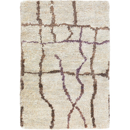 Scarborough 36 X 24 inch Tan, Dark Brown, Dark Purple Rug
