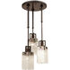 Bedford 3 Light 18 inch Antique Copper Foyer Pendant Ceiling Light in Alabaster, Copper Patina