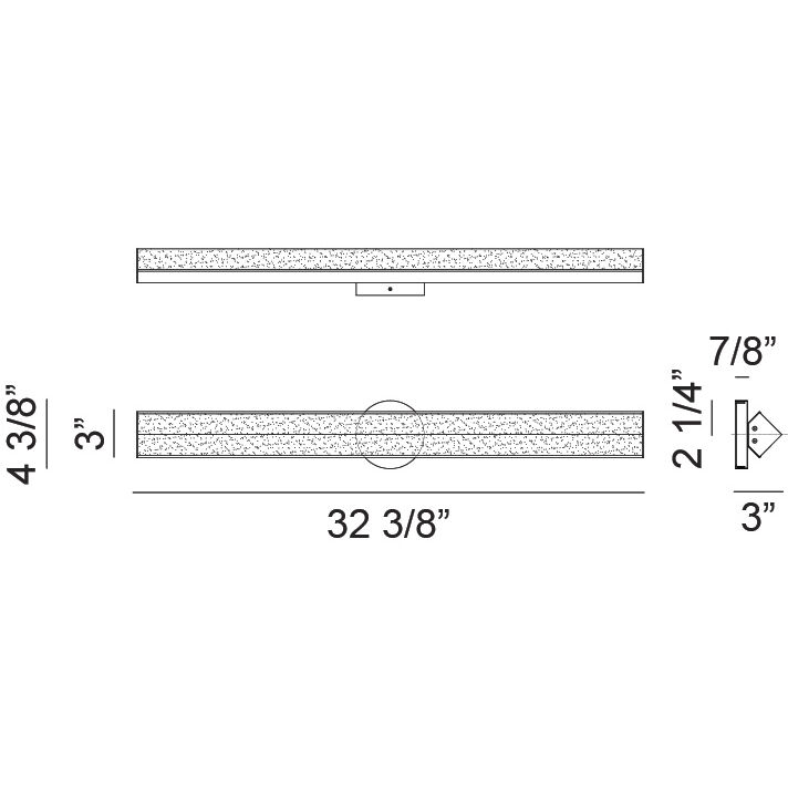 Jade LED 32.38 inch Black Bath Vanity Light Wall Light