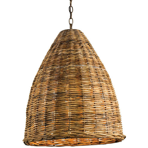 Basket 1 Light 21 inch Natural Pendant Ceiling Light 