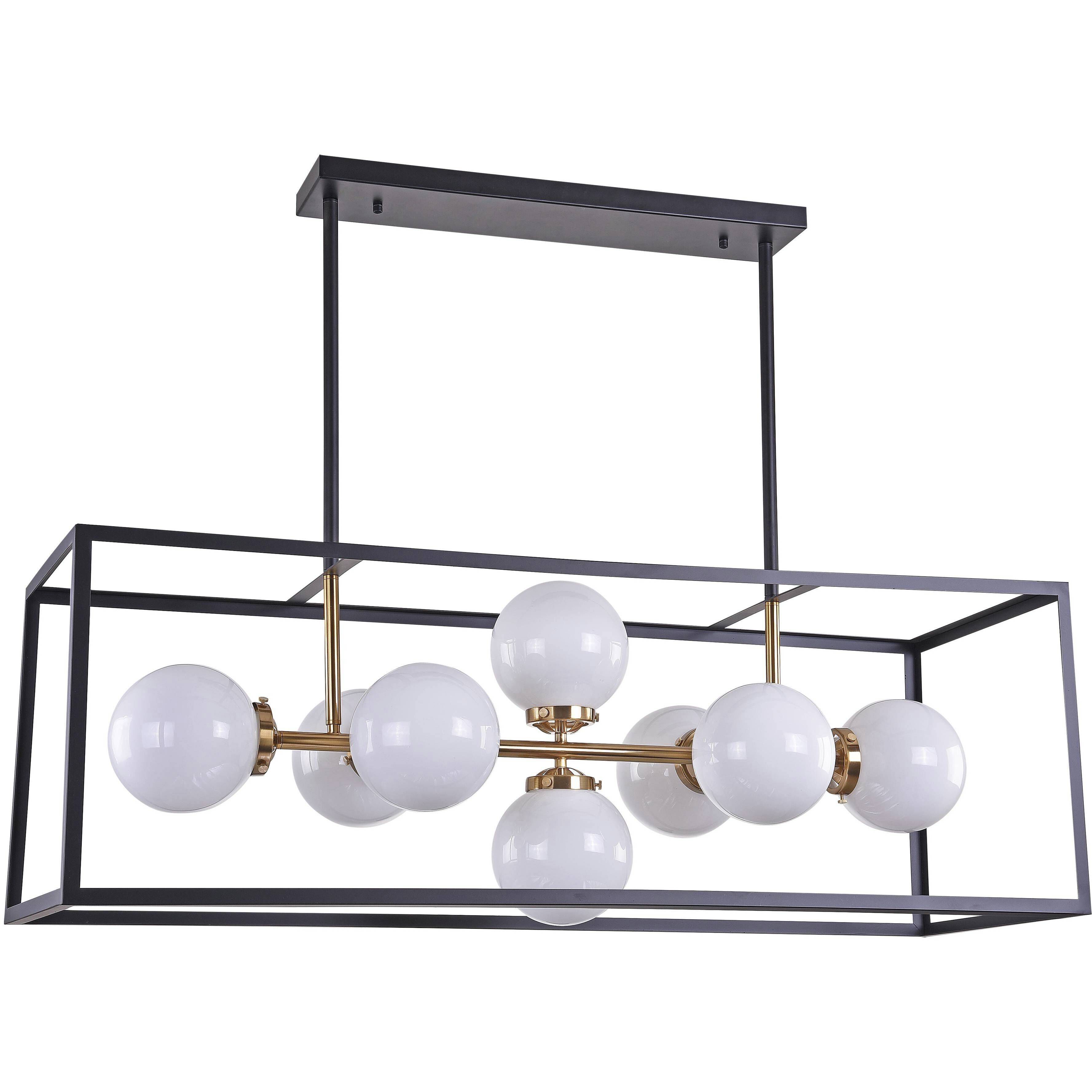 Canada 8 Light 14 inch Gold and Black Chandelier Ceiling Light