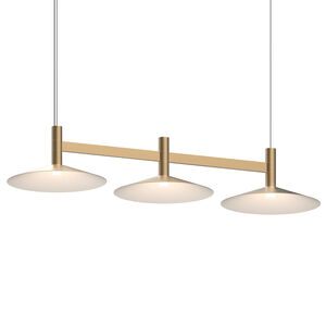 Systema Staccato LED 29 inch Brass Linear Pendant Ceiling Light, Shallow Cone Shades