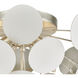 Modish 4 Light 18 inch Matte White with Silver Leaf Flush Mount Ceiling Light