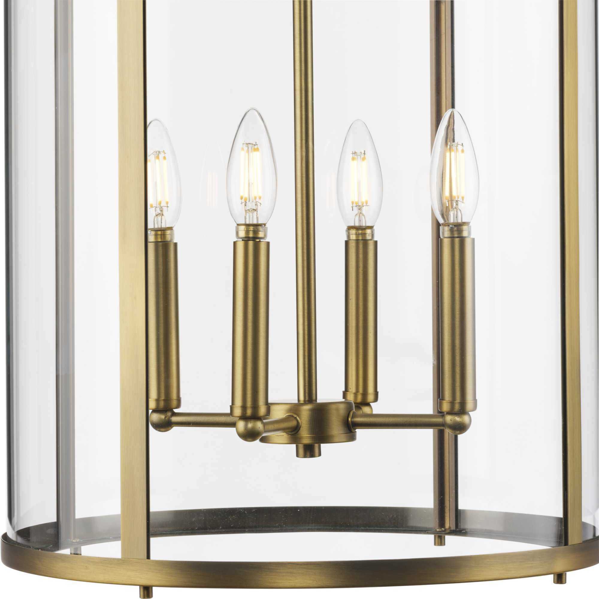 Gilliam 4 Light 15 inch Vintage Brass Foyer Light Ceiling Light