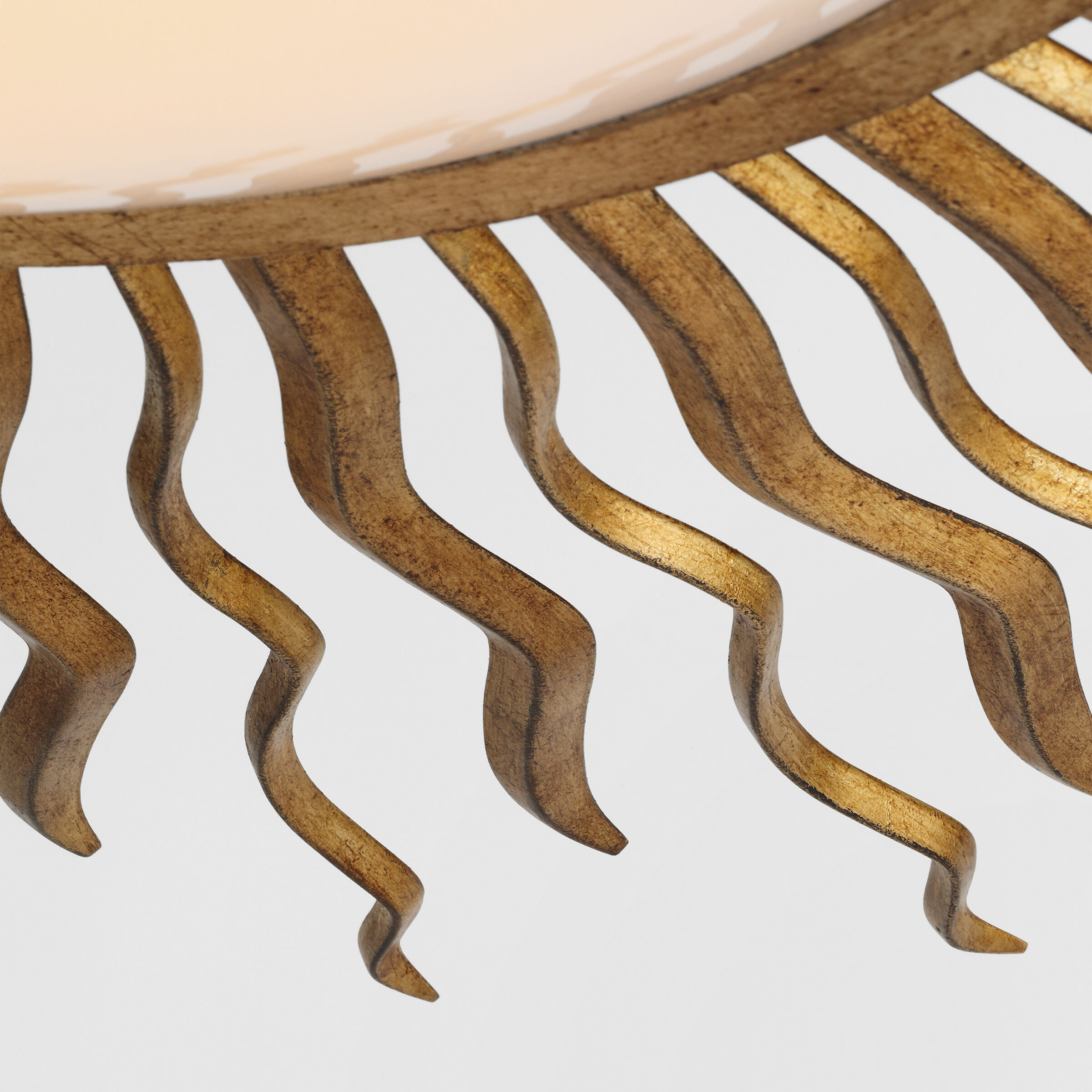 Suzanne Kasler Re LED 48.75 inch Gilded Iron Semi-Flush Mount Ceiling Light