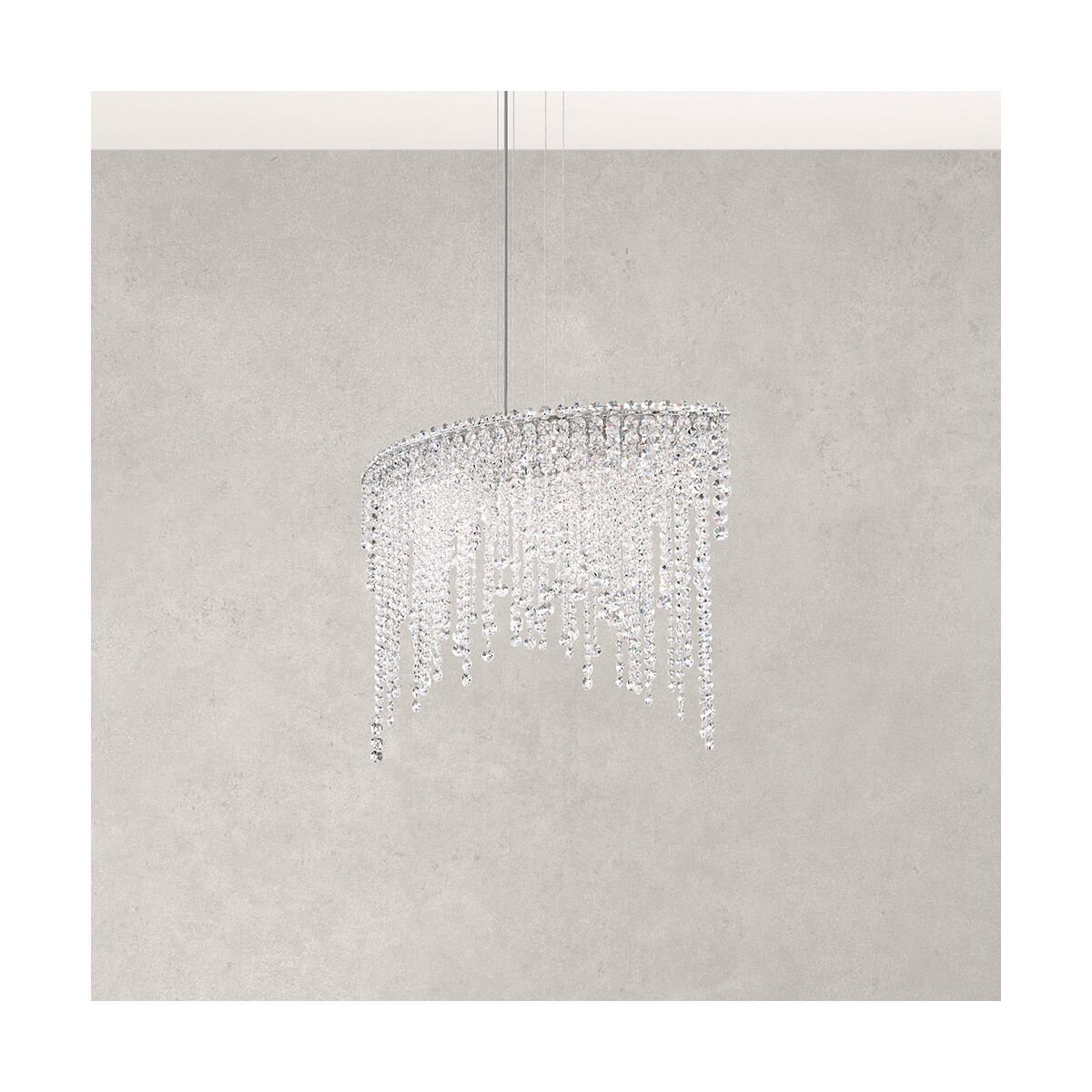 Chantant 6 Light 33 inch Polished Stainless Steel Linear Pendant Ceiling Light in Optic, Strand