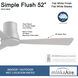 Simple Flush 52 inch Flat White Outdoor Hugger Fan