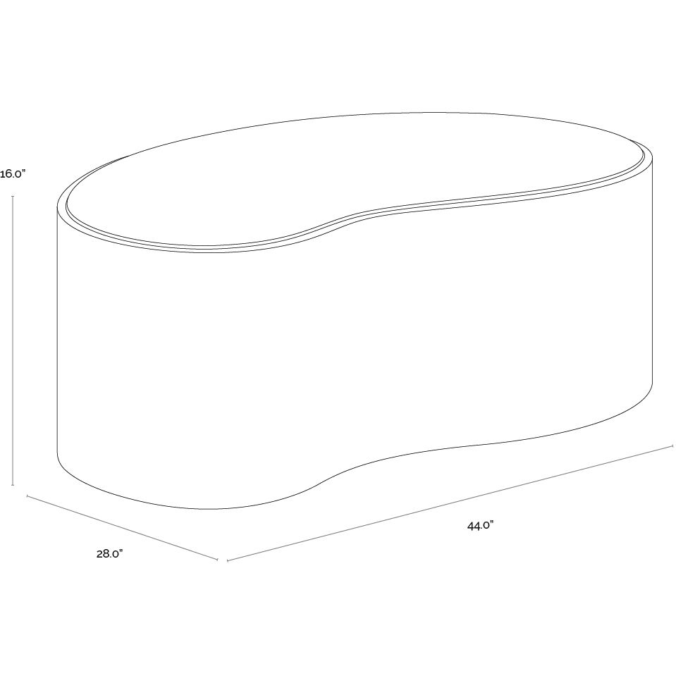 Ishiko 44 X 28 inch Light Brown / Warm Brown Outdoor Coffee Table