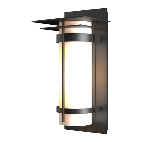 Banded 1 Light 16.2 inch Coastal Black Outdoor Sconce, with Top Plate