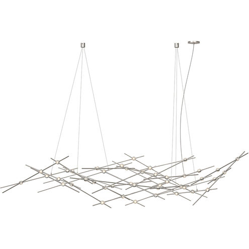 Constellation LED 92.75 inch Satin Nickel Chandelier Ceiling Light in 2700K, Clear, Standard Suspension