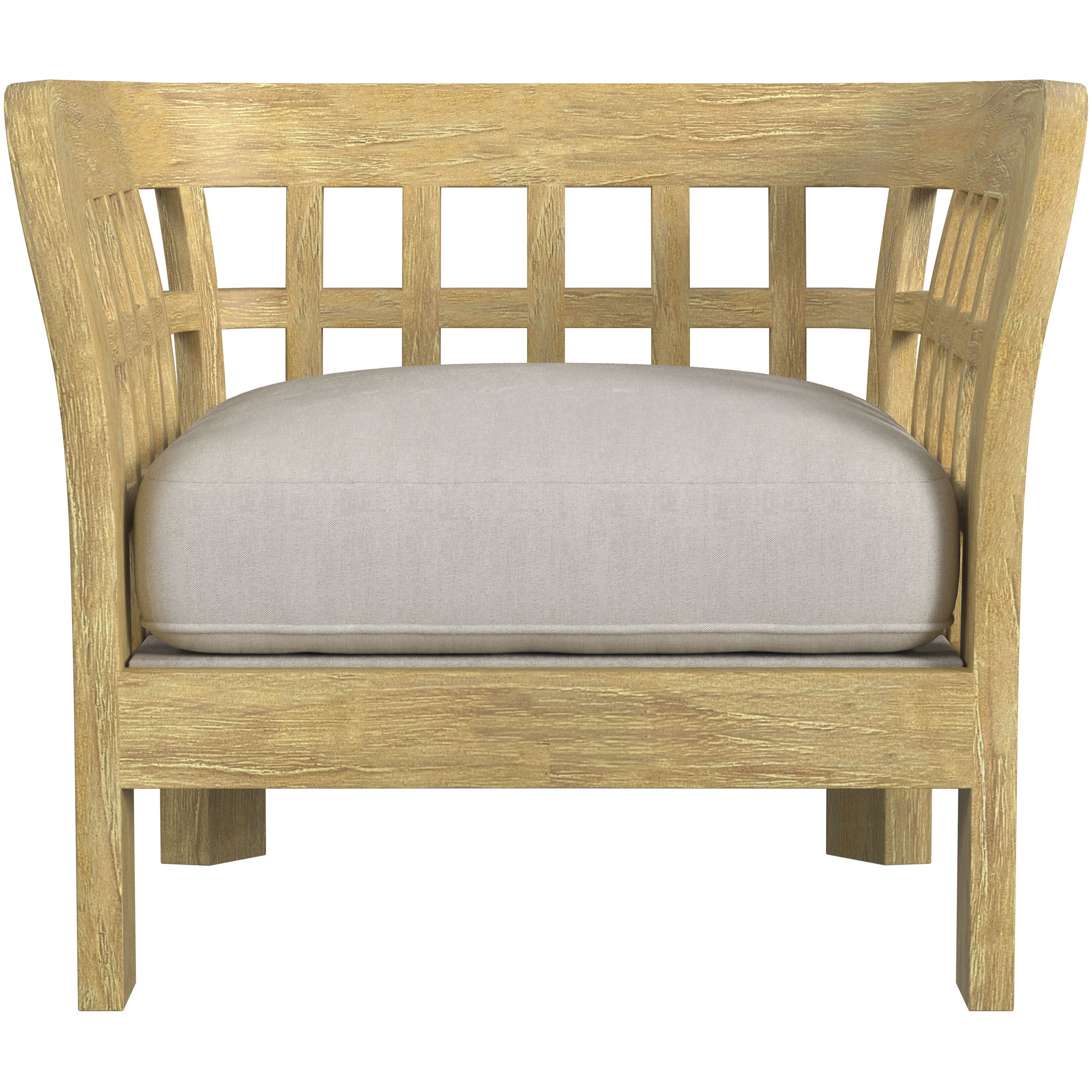 Monhegan Teak Outdoor Lounge Chair in Light Brown