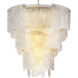 Asinara 13 Light 32.68 inch Antique Brass and Textured Glass Chandelier Ceiling Light, Large