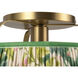 Alora Mood Scout 1 Light 13.25 inch Brushed Gold and Green Linen Semi-Flush Mount Ceiling Light