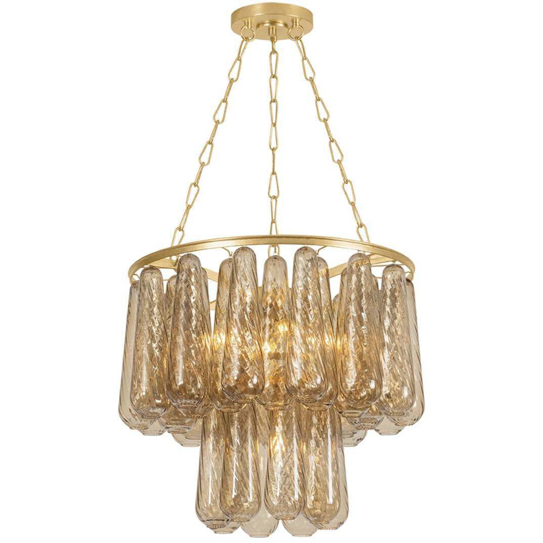 Milos 5 Light 26.5 inch Vintage Gold Leaf Chandelier Ceiling Light