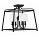 Sylvan 4 Light 16 inch Black Forged Semi Flush Ceiling Light