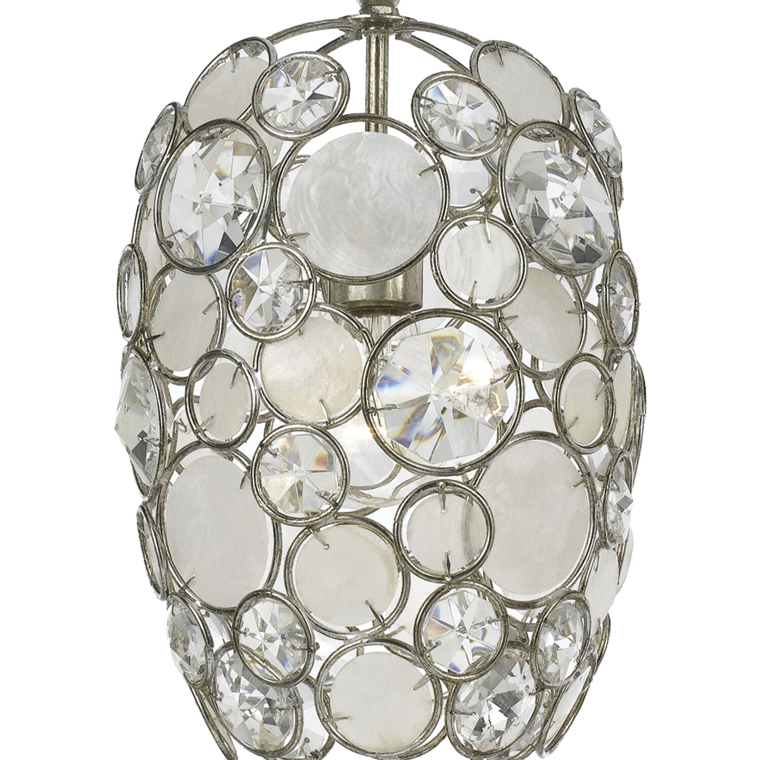 Palla 1 Light 8.5 inch Antique Silver Chandelier Ceiling Light
