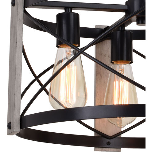 Burien LED 18 inch Black and Washed Ash Pendant Ceiling Light