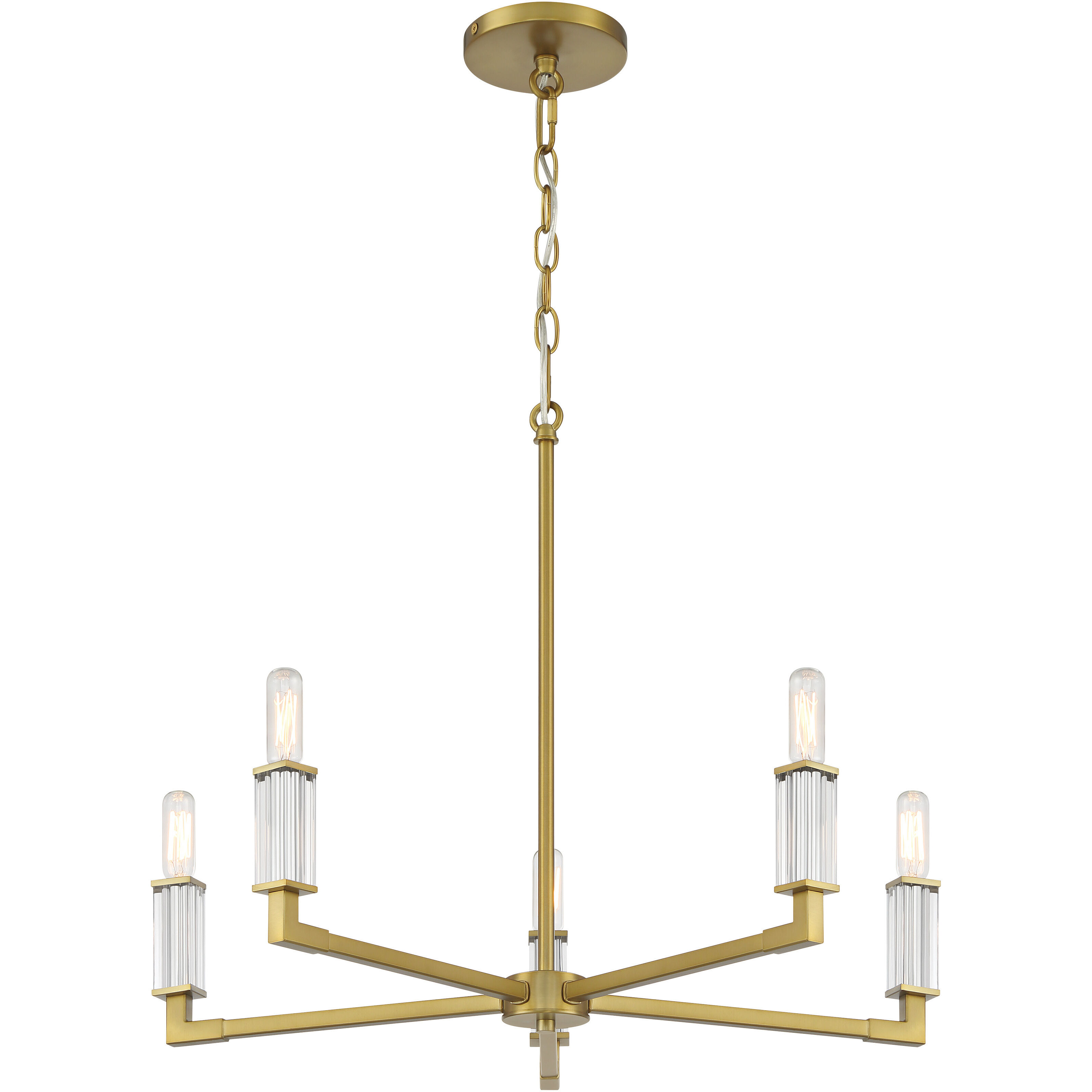 Vantage Oro District 5 Light Soft Brass Chandelier Ceiling Light