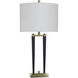 Black Deco 33 inch 60.00 watt Brushed Brass Table Lamp Portable Light