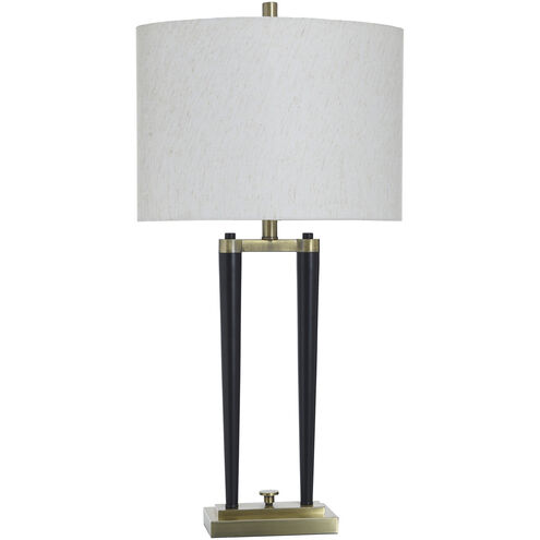 Black Deco 33 inch 60.00 watt Brushed Brass Table Lamp Portable Light