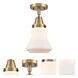 Franklin Restoration Bellmont LED 6.25 inch Brushed Brass Flush Mount Ceiling Light in Matte White Glass