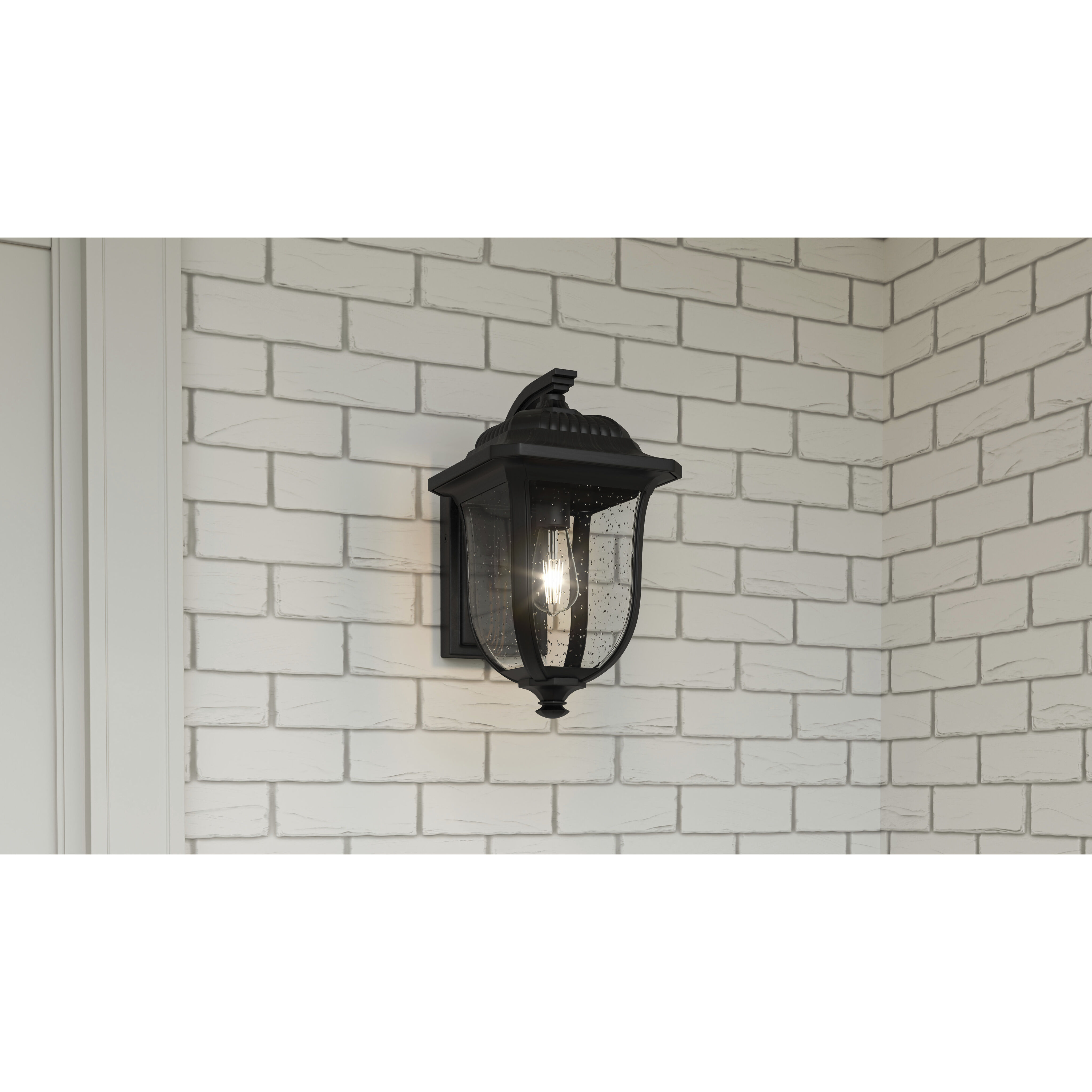 Mulberry 1 Light 12 inch Matte Black Outdoor Wall Lantern