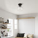 Catania 1 Light 7 inch Black Semi-Flush Ceiling Light