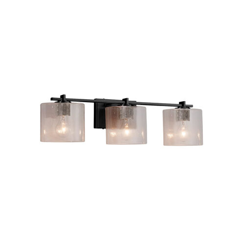 Fusion LED 24 inch Matte Black Bath Bar Wall Light in 2100 Lm LED, Oval, Seeded Fusion, Oval