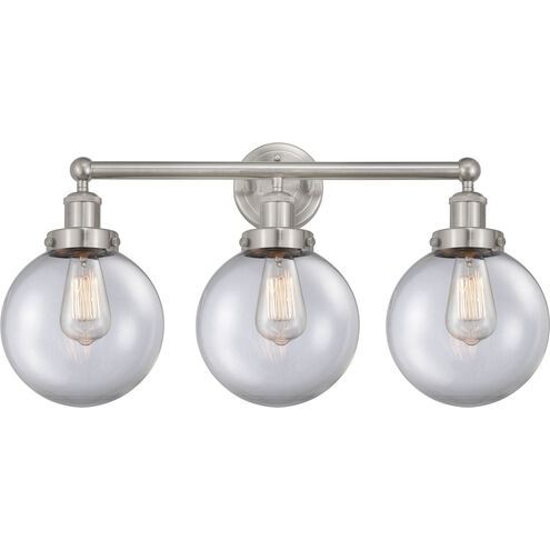 Beacon 3 Light 24.5 inch Brushed Satin Nickel Bath Vanity Light Wall Light