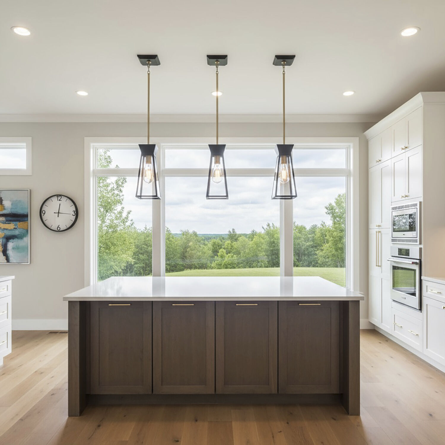 Lucian LED 5 inch Black and Brushed Brass Pendant Ceiling Light