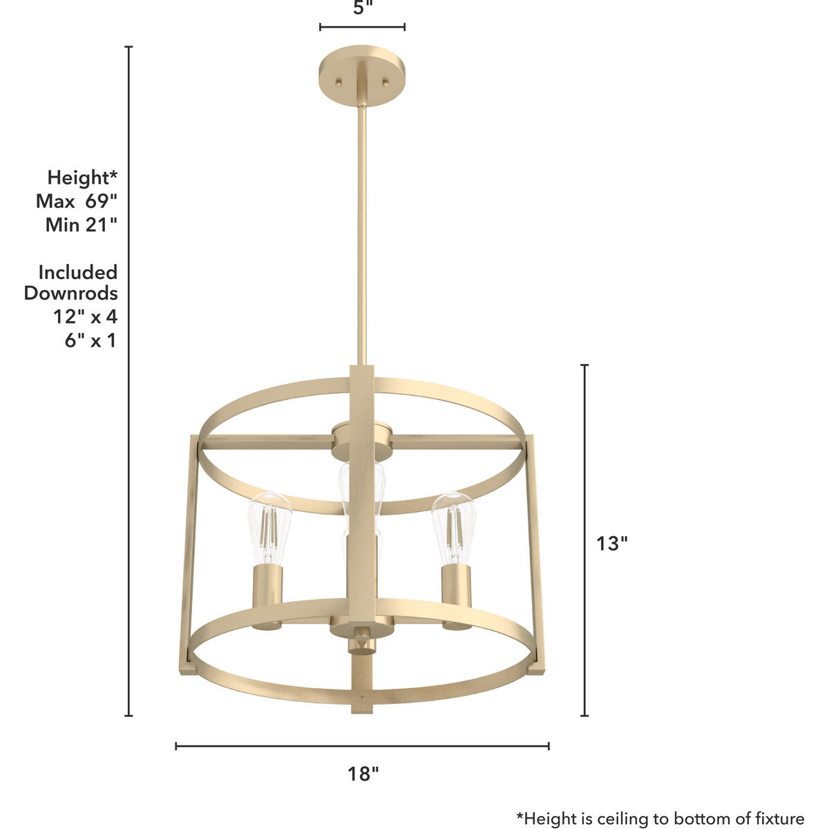 Astwood 4 Light 18 inch Alturas Gold Chandelier Ceiling Light
