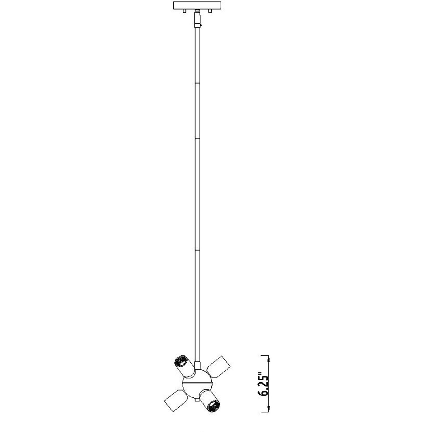 Gambit 6 Light 7 inch Brushed Gold Pendant Ceiling Light