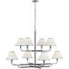 Marie Flanigan Rigby LED 48.75 inch Polished Nickel and Ebony Two-Tier Chandelier Ceiling Light, Grande
