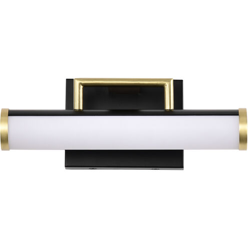 Solano LED 12 inch Matte Black Bath Vanity Light Wall Light