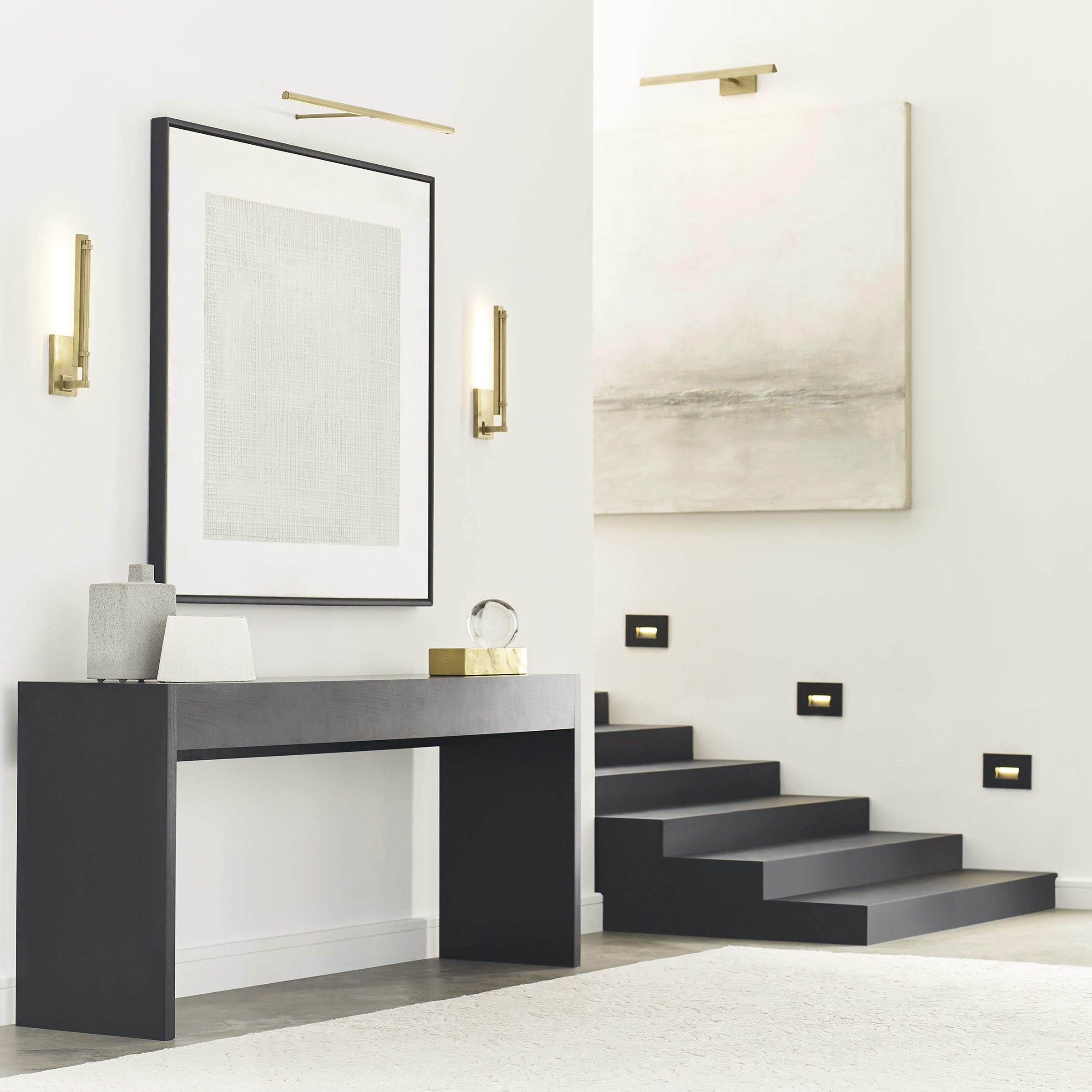 Sean Lavin Kal LED Natural Brass Bath Light Wall Light, Integrated LED