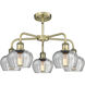 Fenton 5 Light 24.5 inch Antique Brass Chandelier Ceiling Light in Clear