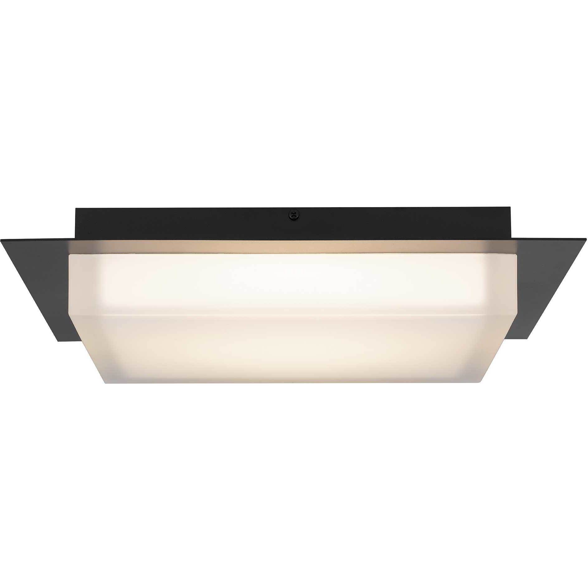 Foursquare LED 14 inch Sand Black Outdoor Flush Mount