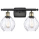 Ballston Small Waverly 2 Light 16 inch Black Antique Brass Bath Vanity Light Wall Light, Ballston