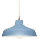 Radiance LED 11.5 inch Sky Blue and Antique Brass Pendant Ceiling Light