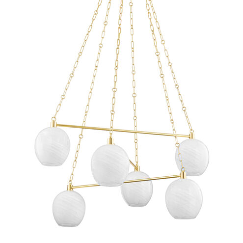 Asbury Park 6 Light 38 inch Aged Brass Chandelier Ceiling Light