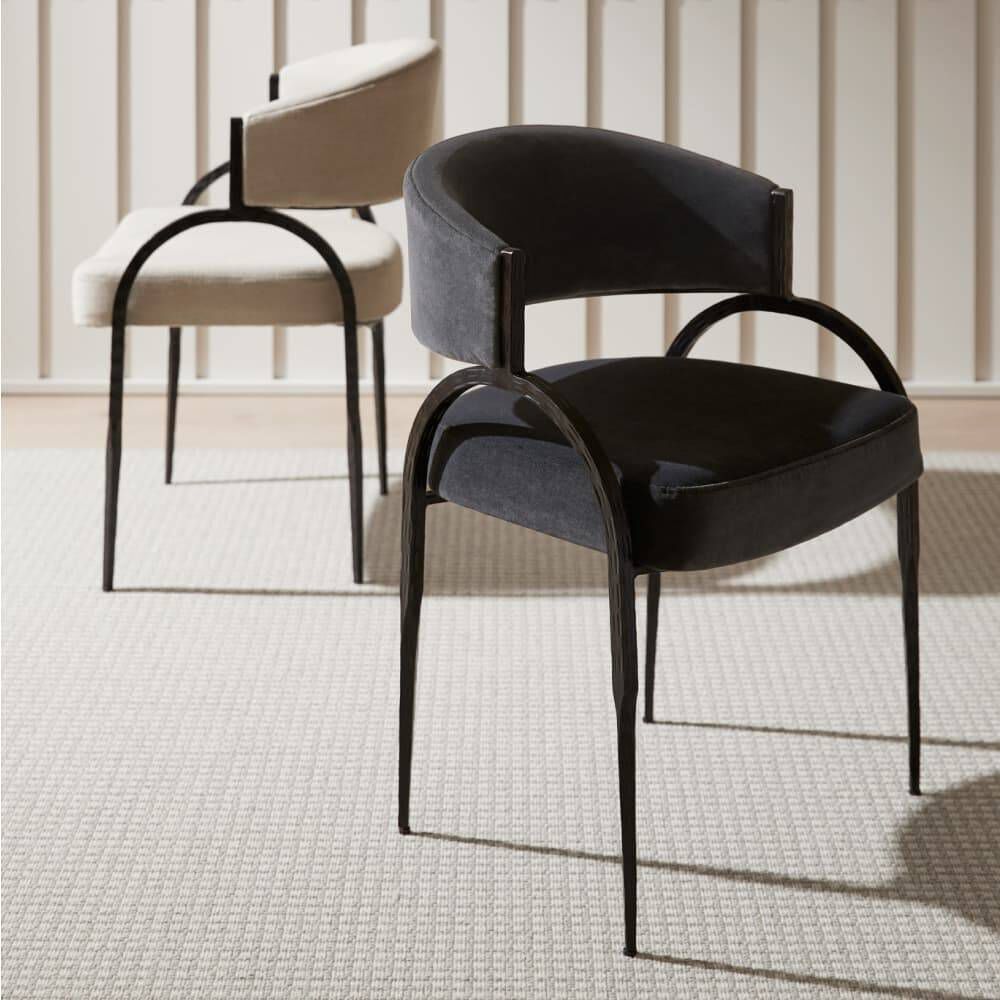 Bahati Midnight Grey and Natural Iron Chair