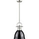 Yep Duncan 1 Light 8.88 inch Pewter Pendant Ceiling Light in Black, Small