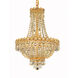 Century 8 Light 16 inch Gold Dining Chandelier Ceiling Light in Royal Cut