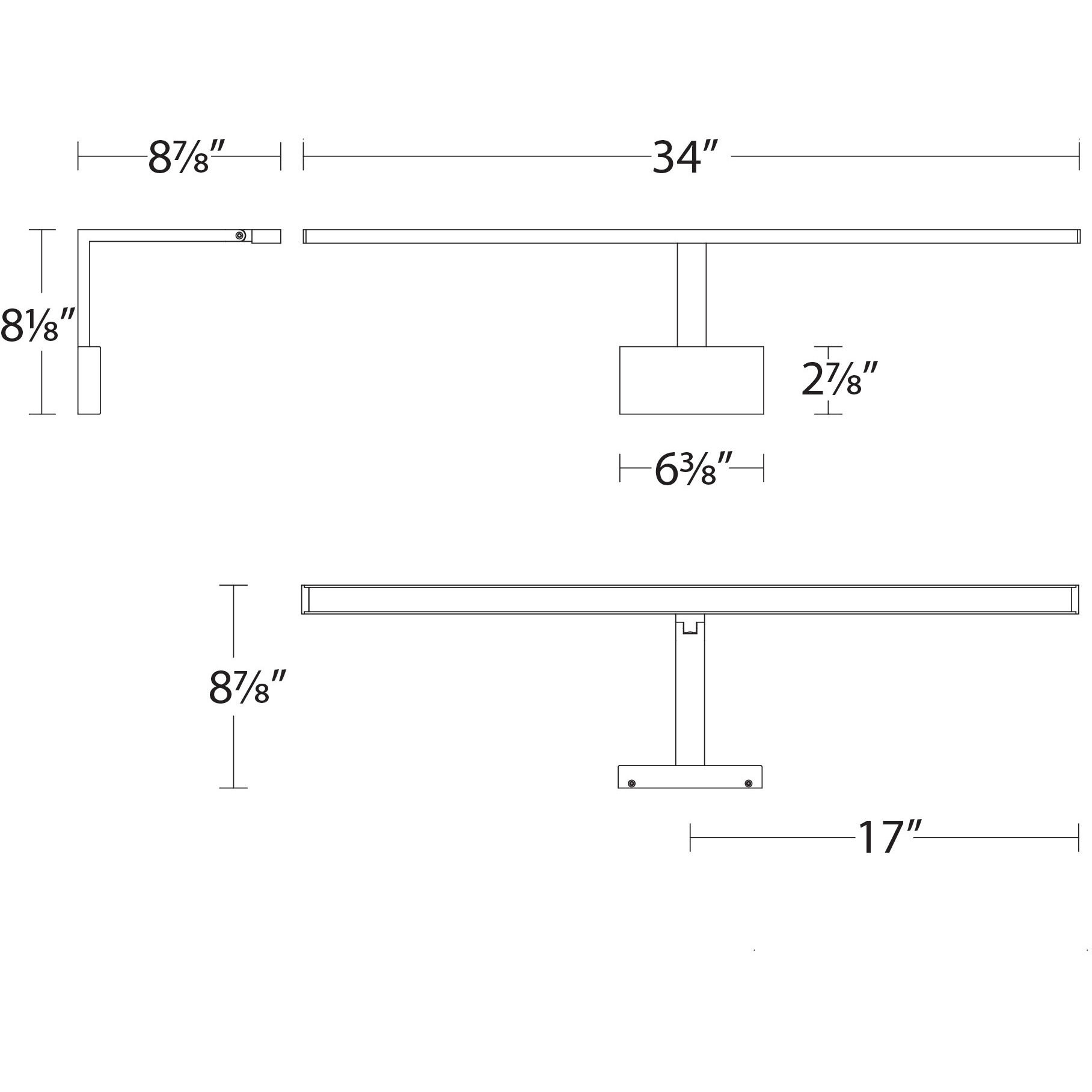 Uptown 25.00 watt 34 inch Brushed Nickel Picture Light Wall Light, dweLED