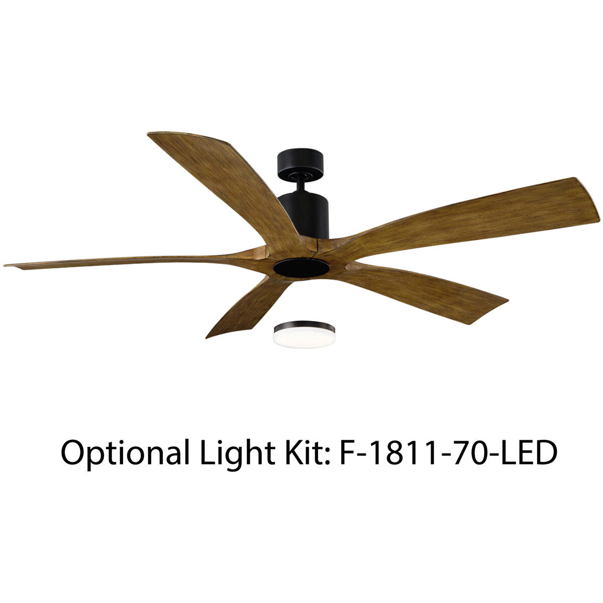 Julian Matte Black Fan Light Kit in 3000K